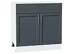 Шкаф нижний с 2-мя дверцами и ящиком Сканди Graphite Softwood Белый 816*800*480
