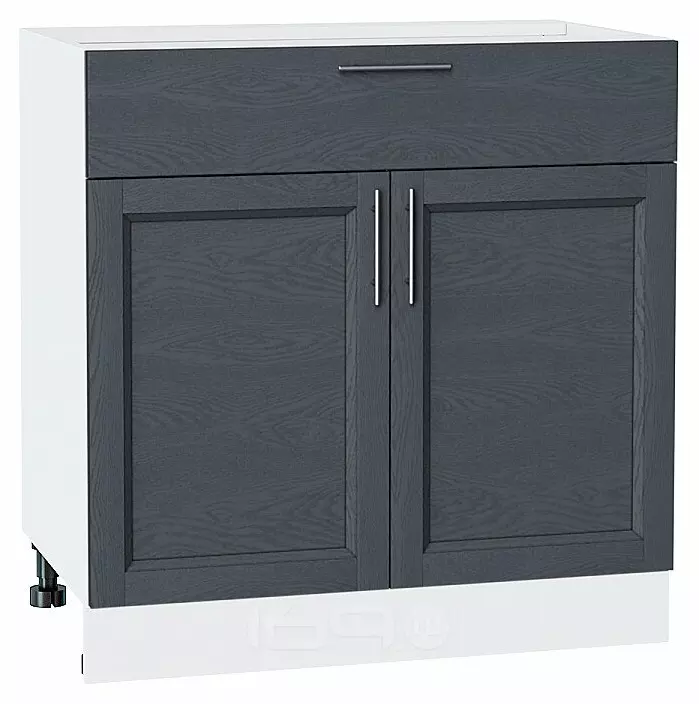 Шкаф нижний с 2-мя дверцами и ящиком Сканди Graphite Softwood Белый 816*800*480