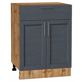 Шкаф нижний с 2-мя дверцами и ящиком Сканди Graphite Softwood Дуб Вотан 816*600*480