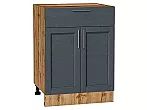 Шкаф нижний с 2-мя дверцами и ящиком Сканди Graphite Softwood Дуб Вотан 816*600*480
