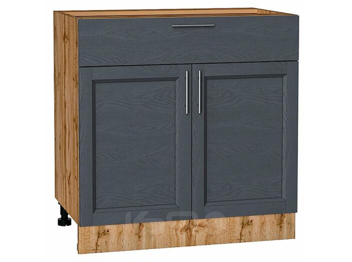 Шкаф нижний с 2-мя дверцами и ящиком Сканди Graphite Softwood Дуб Вотан 816*800*480