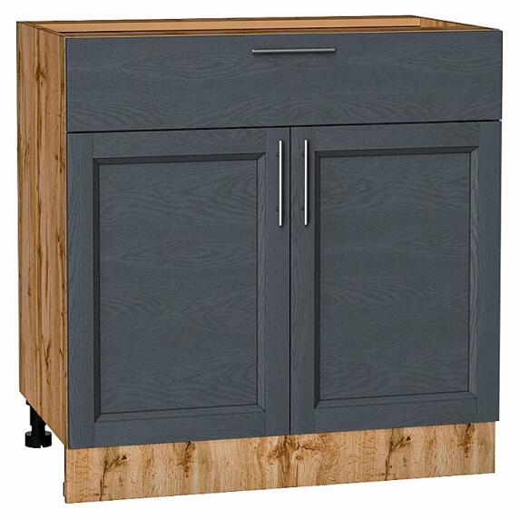 Шкаф нижний с 2-мя дверцами и ящиком Сканди Graphite Softwood Дуб Вотан 816*800*480