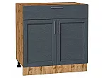 Шкаф нижний с 2-мя дверцами и ящиком Сканди Graphite Softwood Дуб Вотан 816*800*480