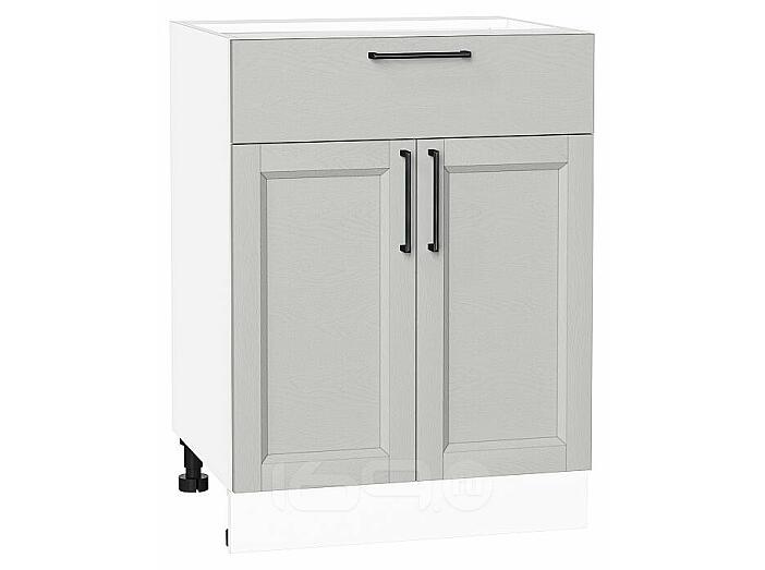 Шкаф нижний с 2-мя дверцами и ящиком Сканди Grey Silkwood/Белый 816*600*480