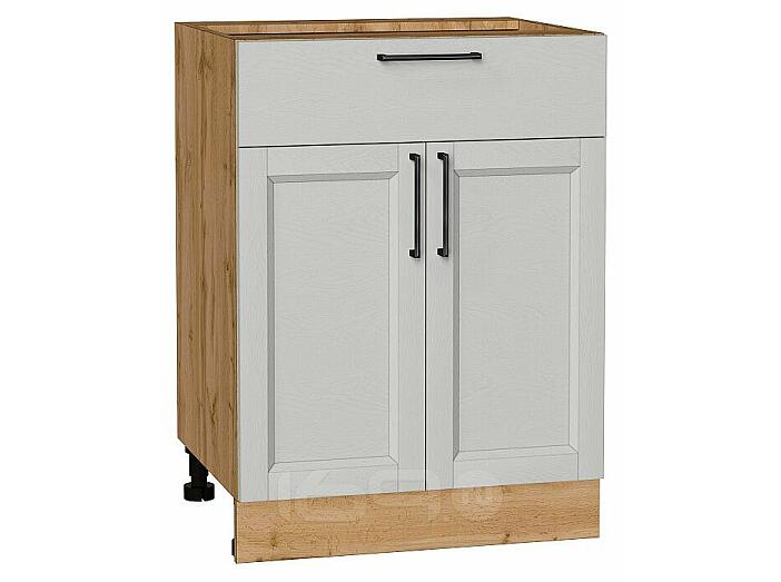 Шкаф нижний с 2-мя дверцами и ящиком Сканди Grey Silkwood/Дуб Вотан 816*600*480