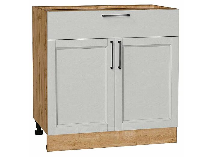 Шкаф нижний с 2-мя дверцами и ящиком Сканди Grey Silkwood/Дуб Вотан 816*800*480