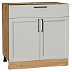 Шкаф нижний с 2-мя дверцами и ящиком Сканди Grey Silkwood/Дуб Вотан 816*800*480