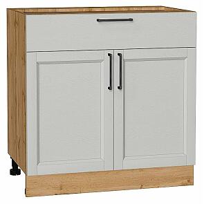 Шкаф нижний с 2-мя дверцами и ящиком Сканди Grey Silkwood/Дуб Вотан 816*800*480