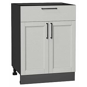 Шкаф нижний с 2-мя дверцами и ящиком Сканди Grey Silkwood/Graphite 816*600*480