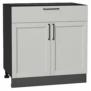 Шкаф нижний с 2-мя дверцами и ящиком Сканди Grey Silkwood/Graphite 816*800*480