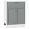 Шкаф нижний с 2-мя дверцами и ящиком Сканди Grey Softwood Белый 816*600*480 Шкаф нижний с 2-мя дверцами и ящиком Сканди Grey Softwood Белый 816*600*480