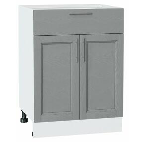 Шкаф нижний с 2-мя дверцами и ящиком Сканди Grey Softwood Белый 816*600*480