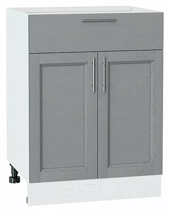 Шкаф нижний с 2-мя дверцами и ящиком Сканди Grey Softwood Белый 816*600*480