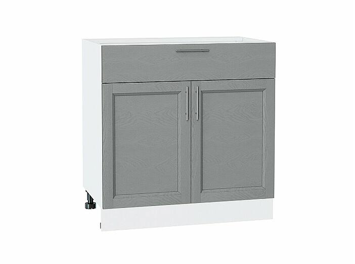 Шкаф нижний с 2-мя дверцами и ящиком Сканди Grey Softwood Белый 816*800*480
