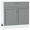 Шкаф нижний с 2-мя дверцами и ящиком Сканди Grey Softwood Белый 816*800*480 Шкаф нижний с 2-мя дверцами и ящиком Сканди Grey Softwood Белый 816*800*480
