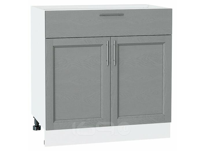 Шкаф нижний с 2-мя дверцами и ящиком Сканди Grey Softwood Белый 816*800*480