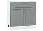 Шкаф нижний с 2-мя дверцами и ящиком Сканди Grey Softwood Белый 816*800*480