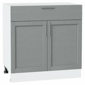 Шкаф нижний с 2-мя дверцами и ящиком Сканди Grey Softwood Белый 816*800*480