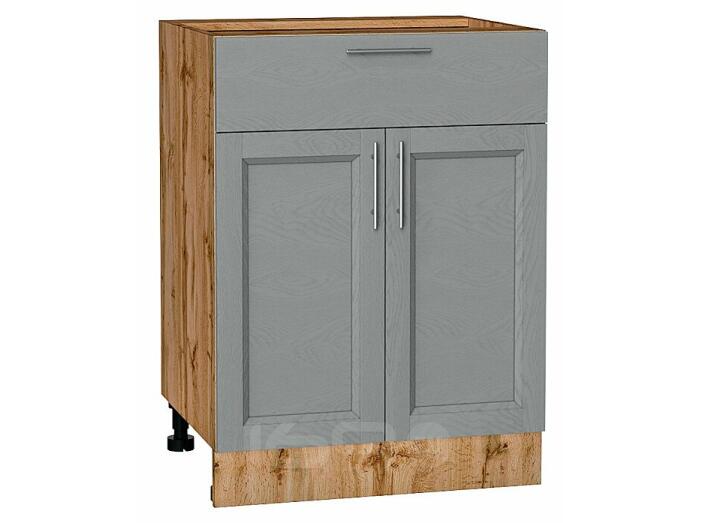 Шкаф нижний с 2-мя дверцами и ящиком Сканди Grey Softwood Дуб Вотан 816*600*480