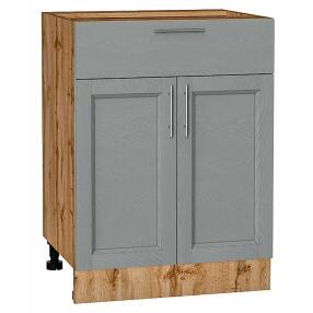 Шкаф нижний с 2-мя дверцами и ящиком Сканди Grey Softwood Дуб Вотан 816*600*480