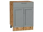Шкаф нижний с 2-мя дверцами и ящиком Сканди Grey Softwood Дуб Вотан 816*600*480