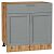 Шкаф нижний с 2-мя дверцами и ящиком Сканди Grey Softwood Дуб Вотан 816*800*480