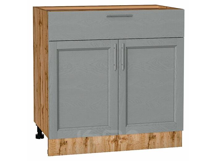 Шкаф нижний с 2-мя дверцами и ящиком Сканди Grey Softwood Дуб Вотан 816*800*480