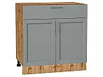 Шкаф нижний с 2-мя дверцами и ящиком Сканди Grey Softwood Дуб Вотан 816*800*480