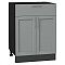 Шкаф нижний с 2-мя дверцами и ящиком Сканди Grey Softwood Graphite 816*600*480 Шкаф нижний с 2-мя дверцами и ящиком Сканди Grey Softwood Graphite 816*600*480
