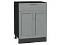 Шкаф нижний с 2-мя дверцами и ящиком Сканди Grey Softwood Graphite 816*600*480