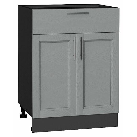 Шкаф нижний с 2-мя дверцами и ящиком Сканди Grey Softwood Graphite 816*600*480