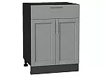 Шкаф нижний с 2-мя дверцами и ящиком Сканди Grey Softwood Graphite 816*600*480