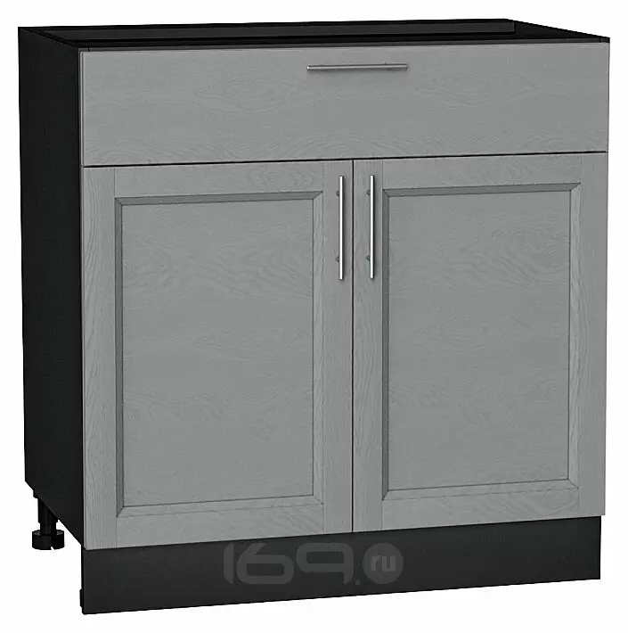 Шкаф нижний с 2-мя дверцами и ящиком Сканди Grey Softwood Graphite 816*800*480