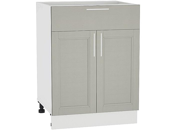 Шкаф нижний с 2-мя дверцами и ящиком Сканди Н 601М Grey Softwood-Белый