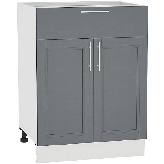 Шкаф нижний с 2-мя дверцами и ящиком Сканди Н 601М Graphite Softwood-Белый