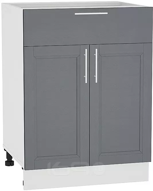 Шкаф нижний с 2-мя дверцами и ящиком Сканди Н 601М Graphite Softwood-Белый