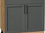 Шкаф нижний с 2-мя дверцами и ящиком Сканди Stormy Silkwood/Дуб Вотан 816*800*480