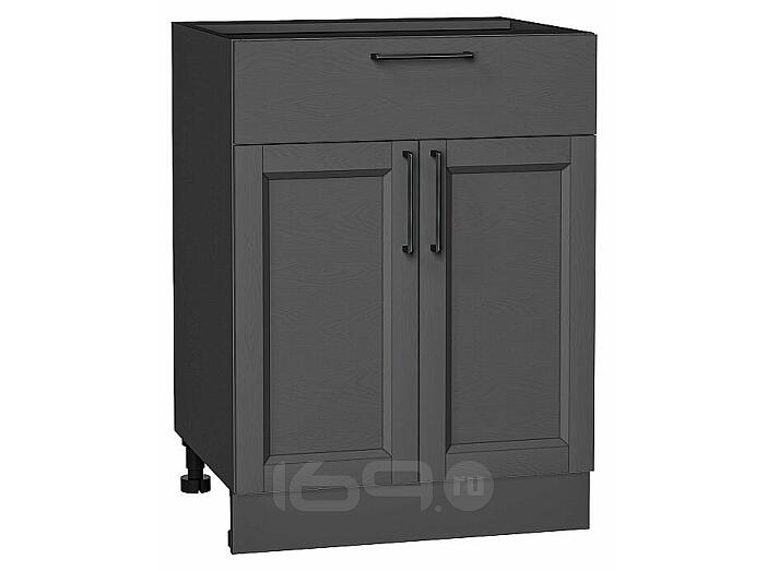 Шкаф нижний с 2-мя дверцами и ящиком Сканди Stormy Silkwood/Graphite 816*600*480