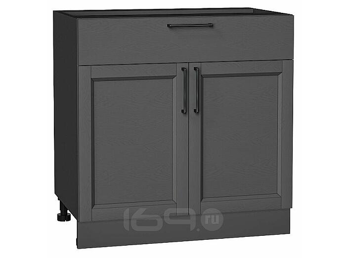 Шкаф нижний с 2-мя дверцами и ящиком Сканди Stormy Silkwood/Graphite 816*800*480