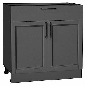 Шкаф нижний с 2-мя дверцами и ящиком Сканди Stormy Silkwood/Graphite 816*800*480