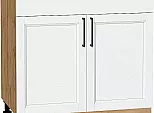 Шкаф нижний с 2-мя дверцами и ящиком Сканди White Silkwood/Дуб Вотан 816*800*480
