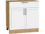 Шкаф нижний с 2-мя дверцами и ящиком Сканди White Silkwood/Дуб Вотан 816*800*480