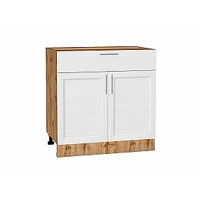 Шкаф нижний с 2-мя дверцами и ящиком Сканди White Softwood Дуб Вотан 816*800*480