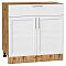Шкаф нижний с 2-мя дверцами и ящиком Сканди White Softwood Дуб Вотан 816*800*480 Шкаф нижний с 2-мя дверцами и ящиком Сканди White Softwood Дуб Вотан 816*800*480