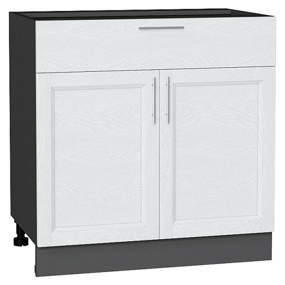 Шкаф нижний с 2-мя дверцами и ящиком Сканди White Softwood Graphite