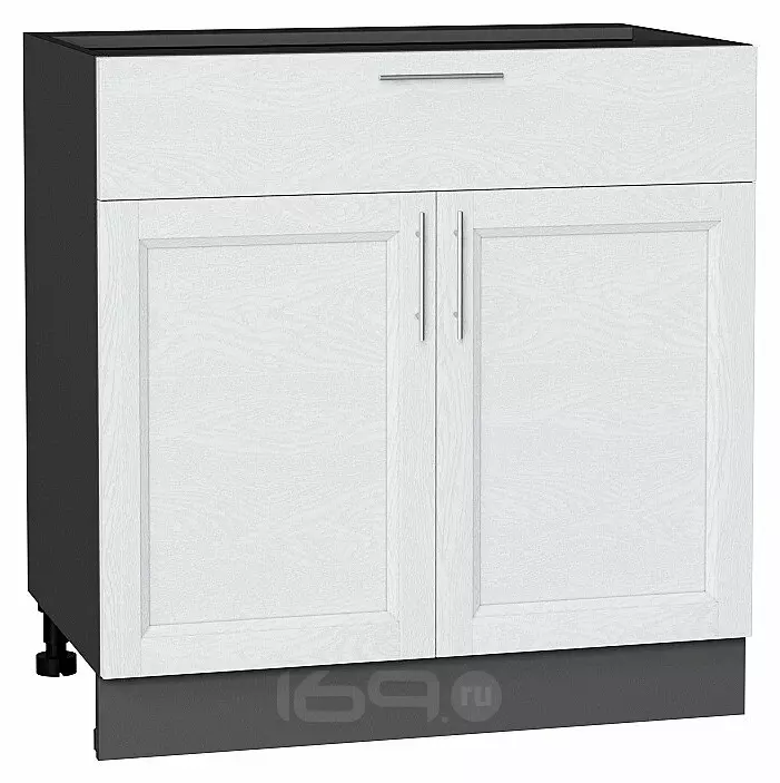 Шкаф нижний с 2-мя дверцами и ящиком Сканди White Softwood Graphite