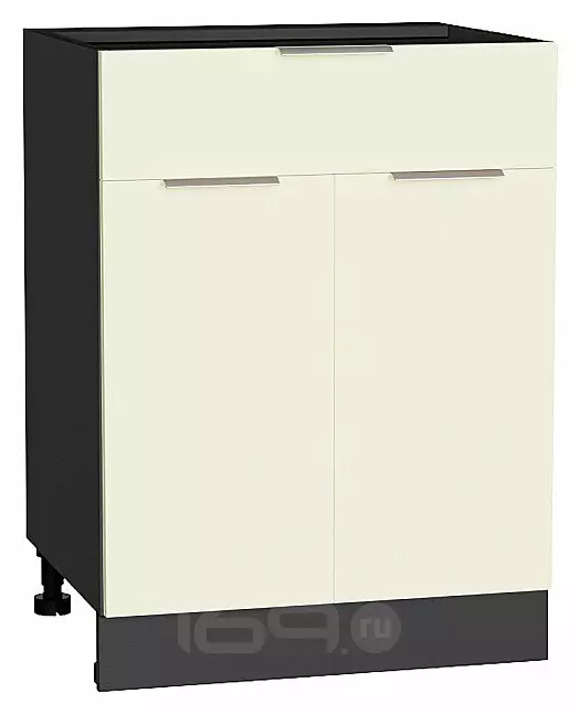 Шкаф нижний с 2-мя дверцами и ящиком Терра Ваниль софт Graphite 816*600*478
