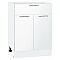 Шкаф нижний с 2-мя дверцами и ящиком Валерия-М Белый глянец Белый 816*600*478