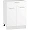 Шкаф нижний с 2-мя дверцами и ящиком Валерия-М Н 601М Белый глянец-Белый