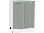 Шкаф нижний с 2-мя дверцами Квадро Аквамарин/Белый 816*600*481